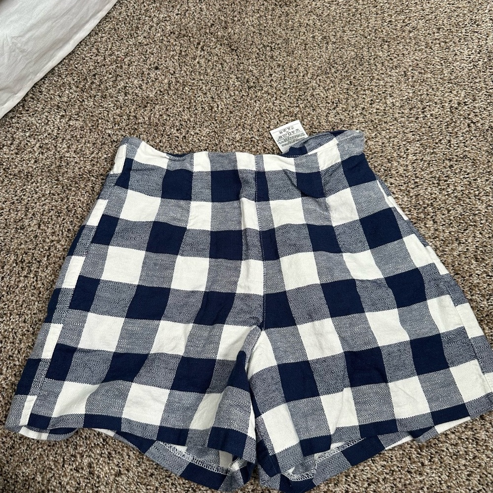 Old Navy Blue and White Checkered Women Shorts